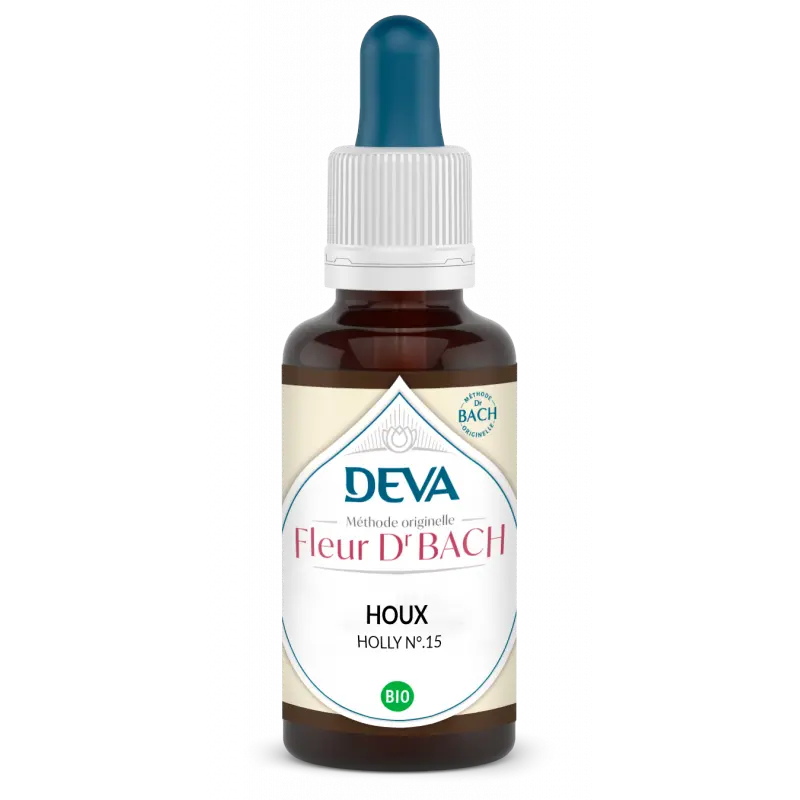 Fleurs de Bach - N°15 - Houx - Holly 15 ml -Laboratoire DEVA